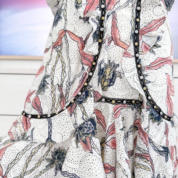 New ISABEL MARANT Ugi Ruffle Trim Grommet Stud Mini Skirt Sz 36 FR US S - Picture 5 of 8